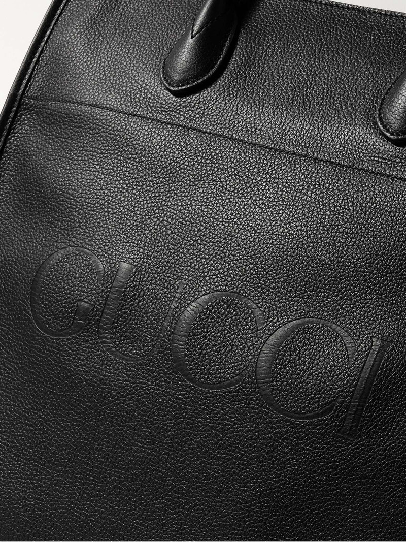 Logo-Embossed Full-Grain Leather Tote Bag 5
