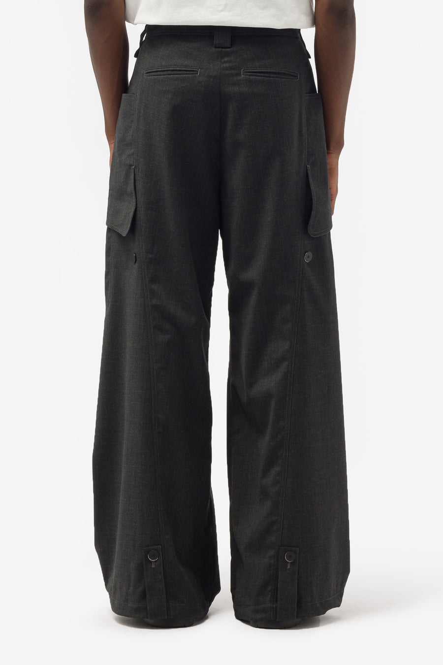 Kiko Kostadinov Meno Trousers in Charcoal Grey | notreshop | REVERSIBLE