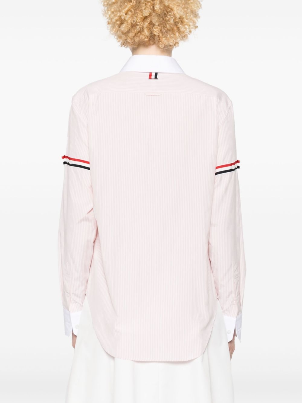 contrast-border striped shirt - 4