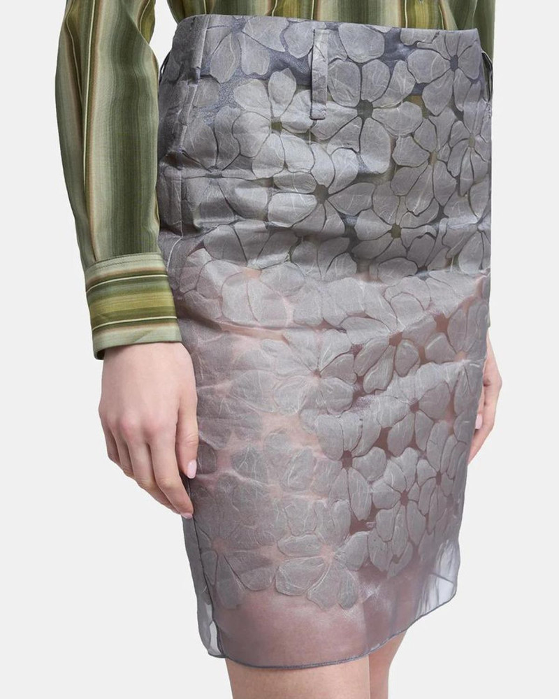 Floral Semi-Sheer Knee-Length Skirt 5