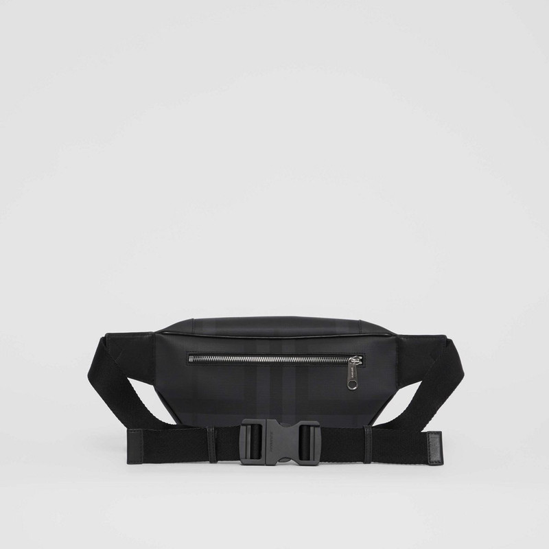 Medium London Check and Leather Bum Bag 10