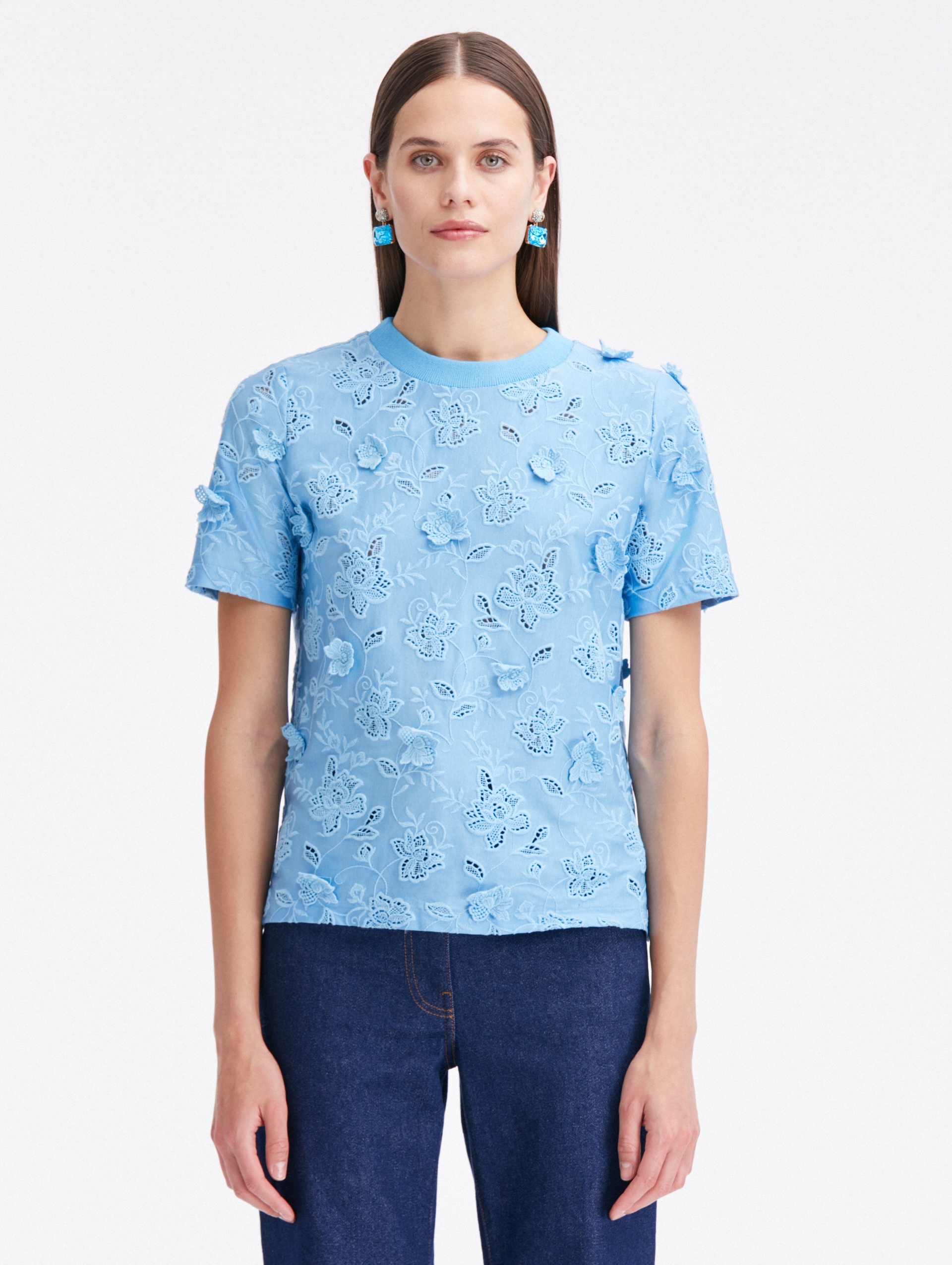 GARDENIA GUIPURE LACE TEE - 1