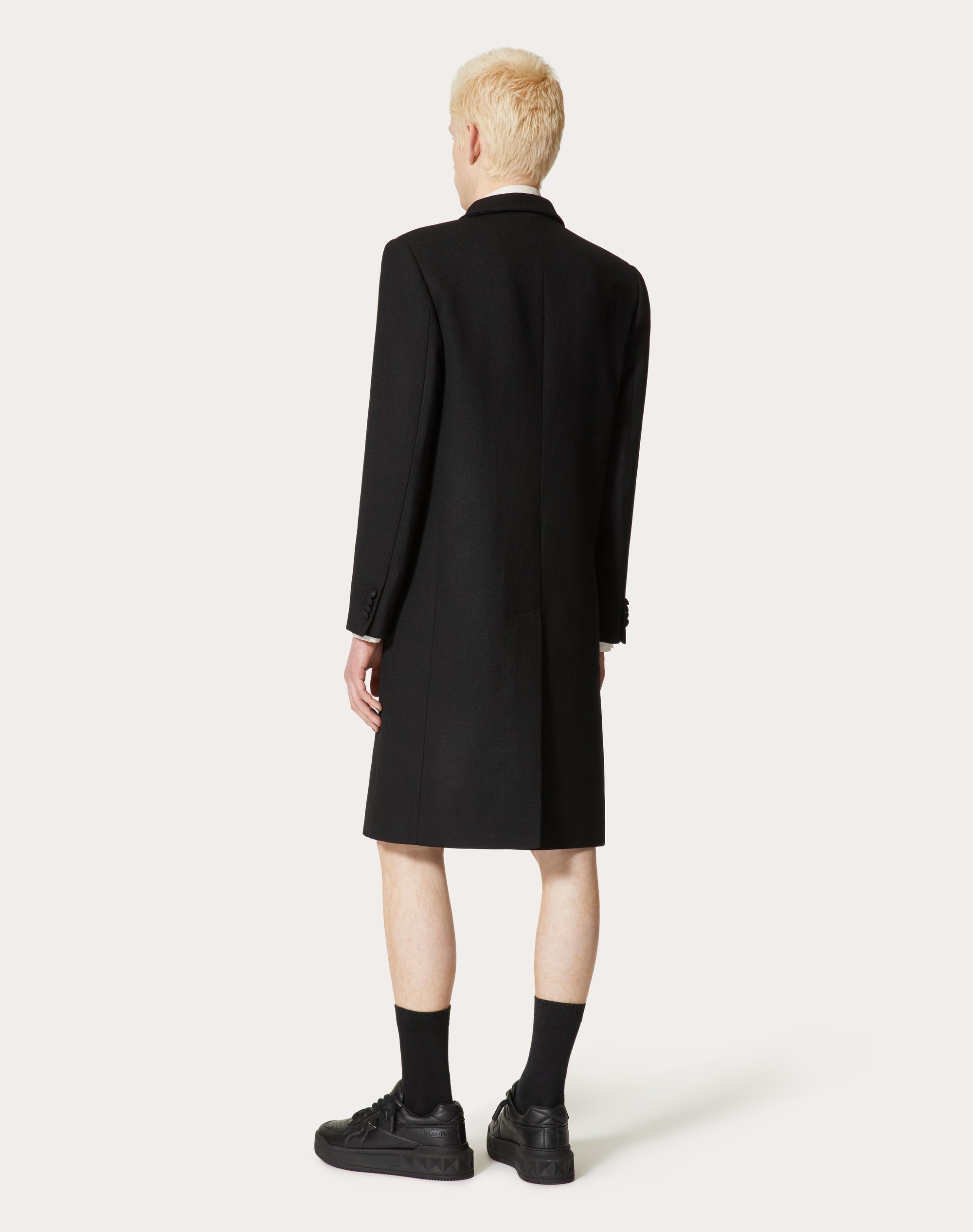 DOUBLE-BREASTED WOOL COAT - 4