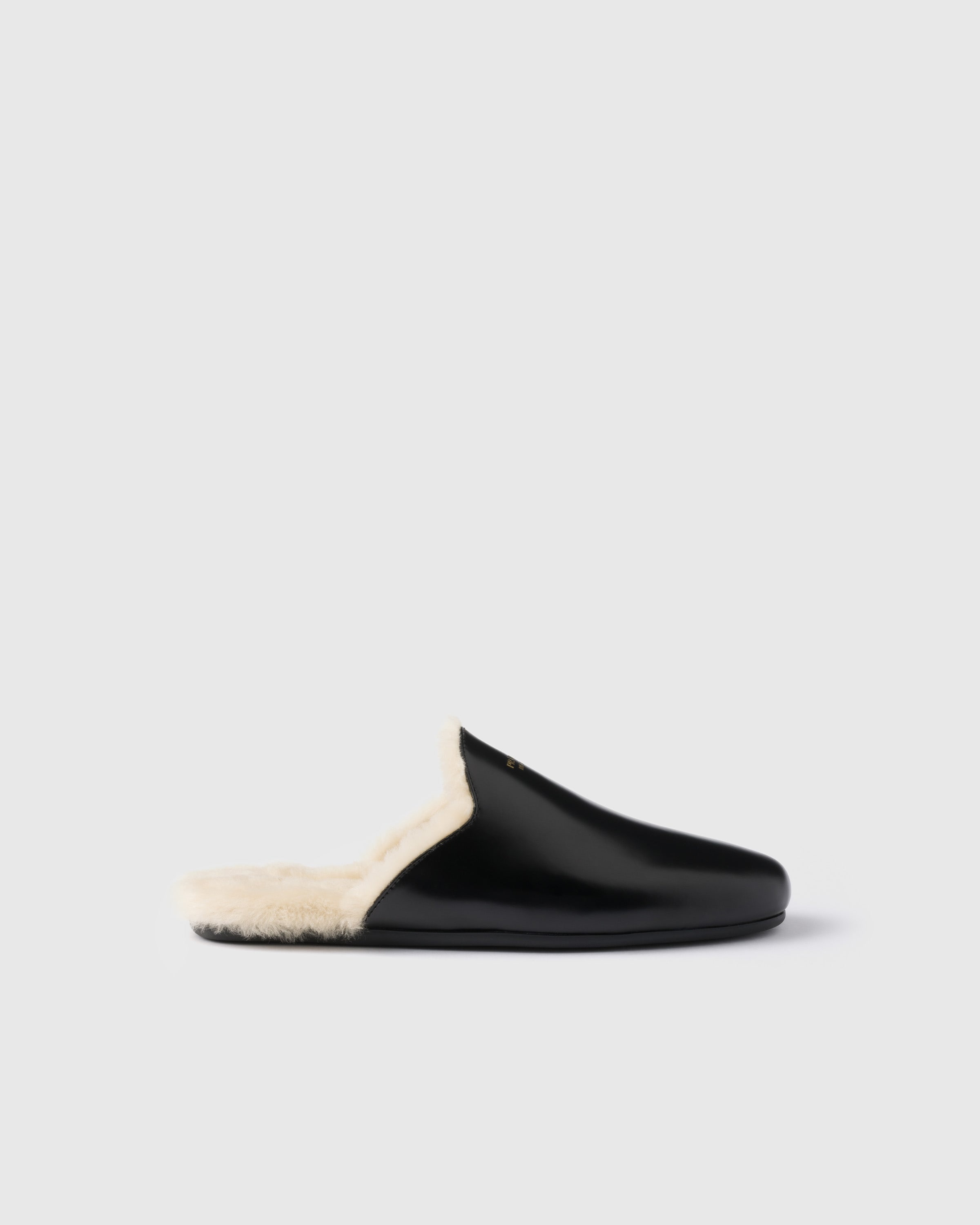 Brushed leather and shearling mules - 2