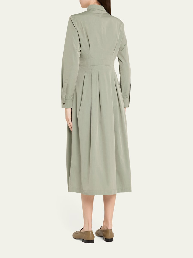 Max Mara Pavia Pleated Cotton Midi Dress outlook