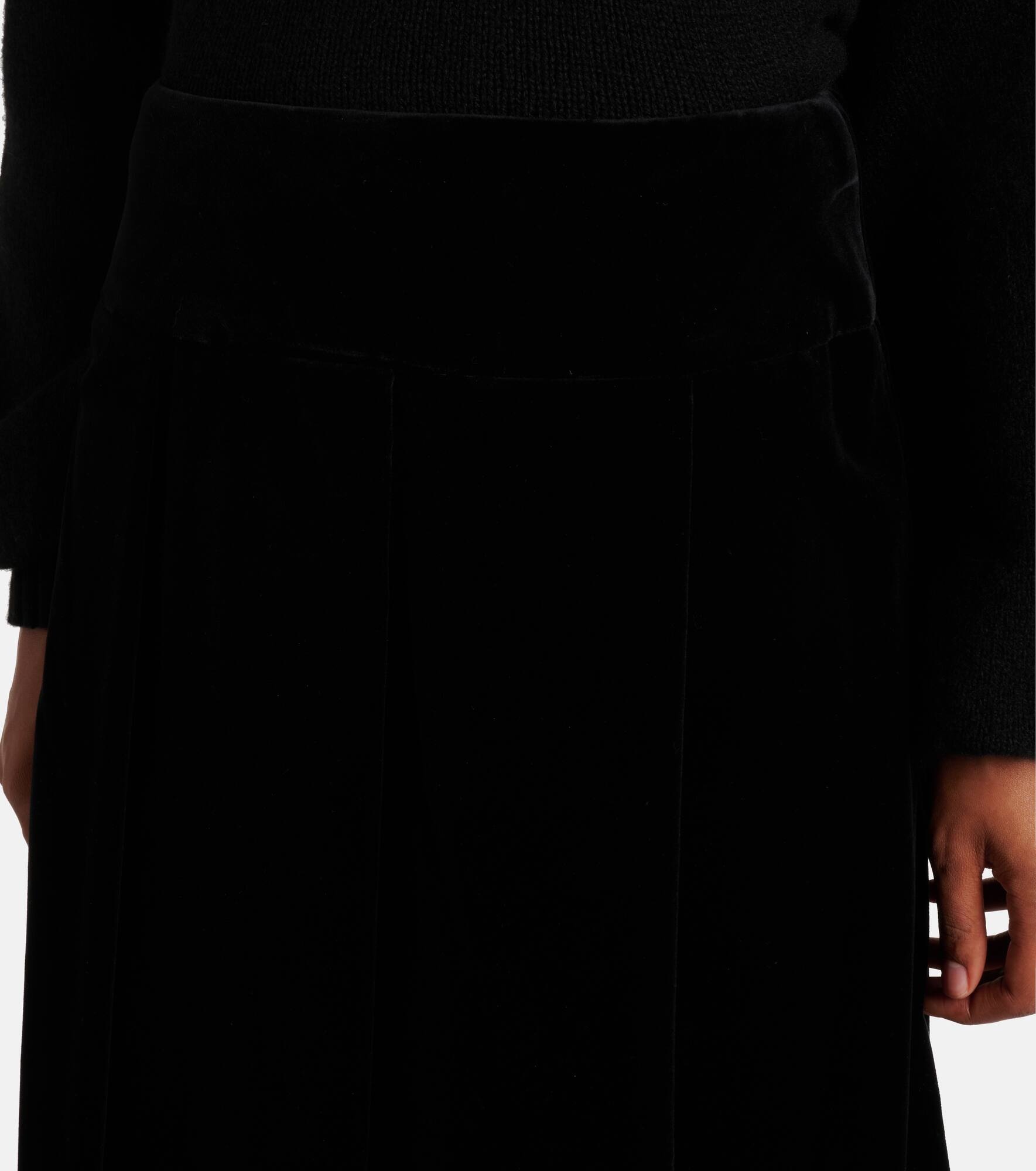 Paraggi cotton velvet midi skirt - 4