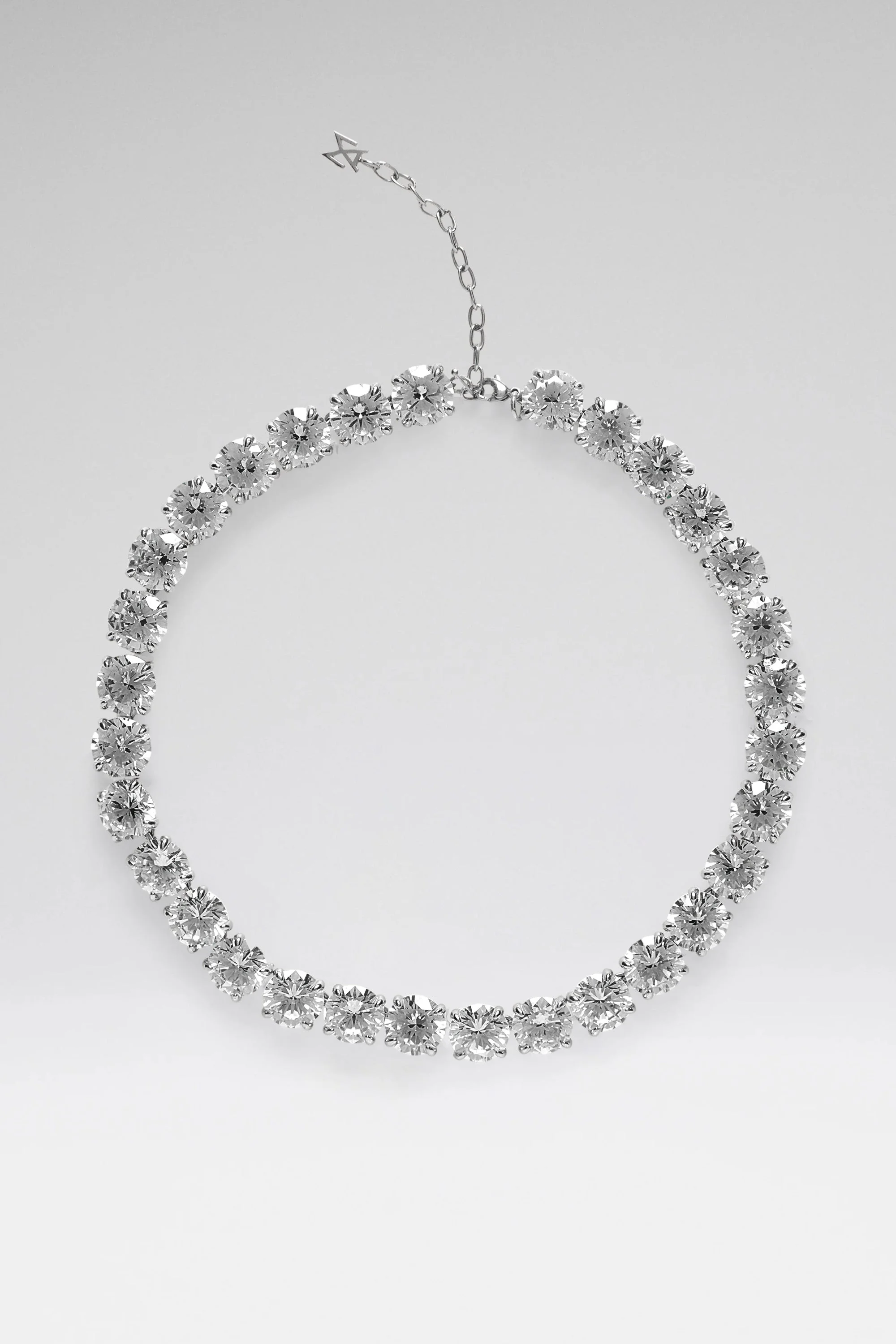 GIGI CHOKER SILVER BASE AND WHITE CRYSTALS - 1