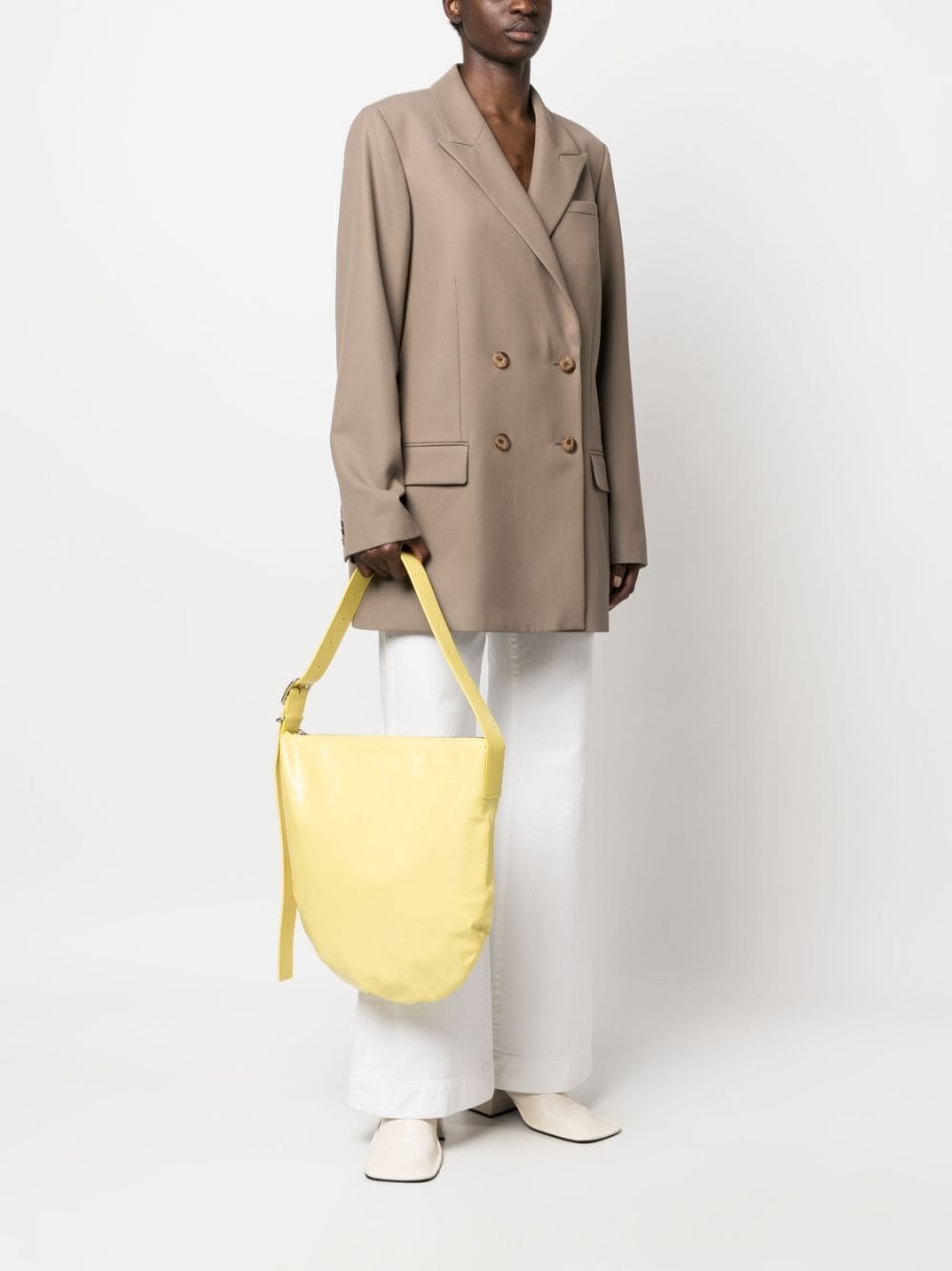 polished-finish leather tote bag - 2