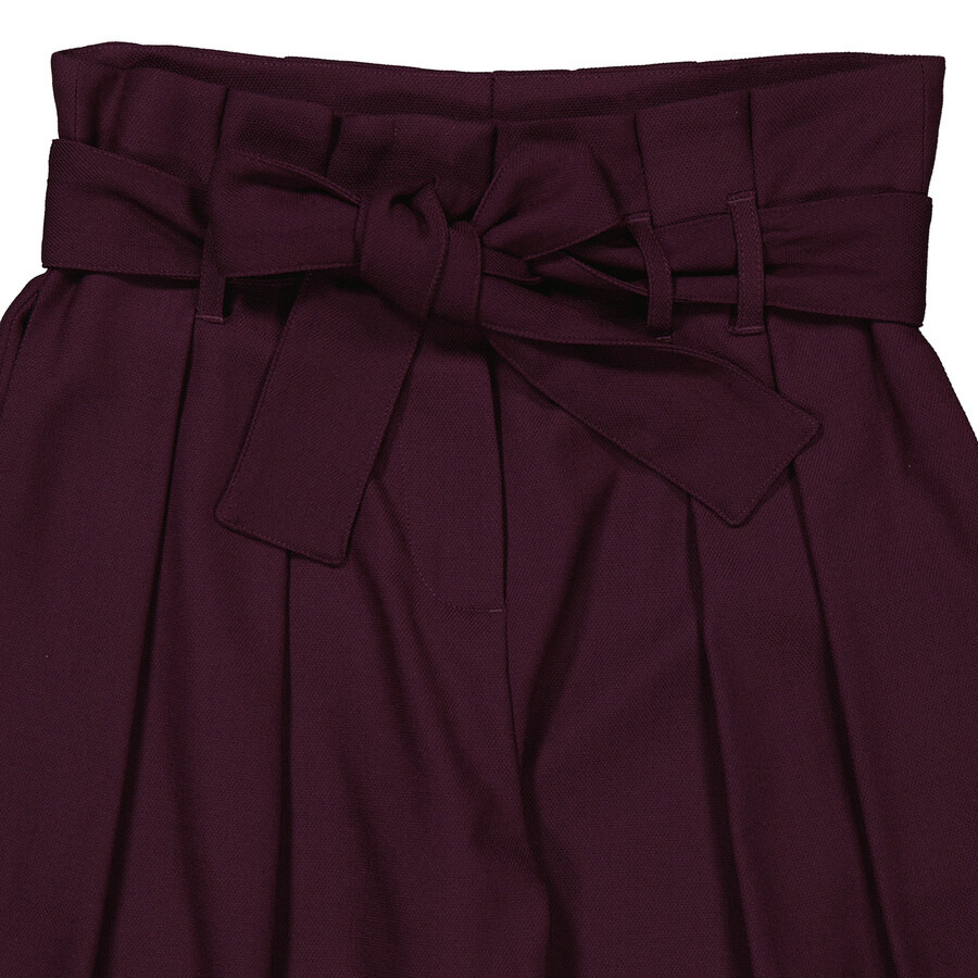 Victoria Beckham Ladies Pants Purple 2 Pleat Tie Pant - 7