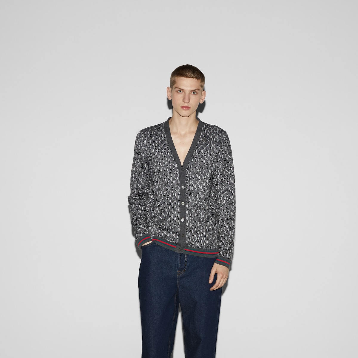 GG wool and silk cardigan - 3