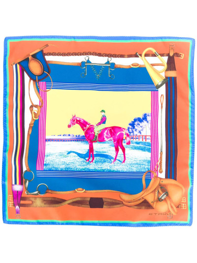 Etro horse motif square scarf outlook