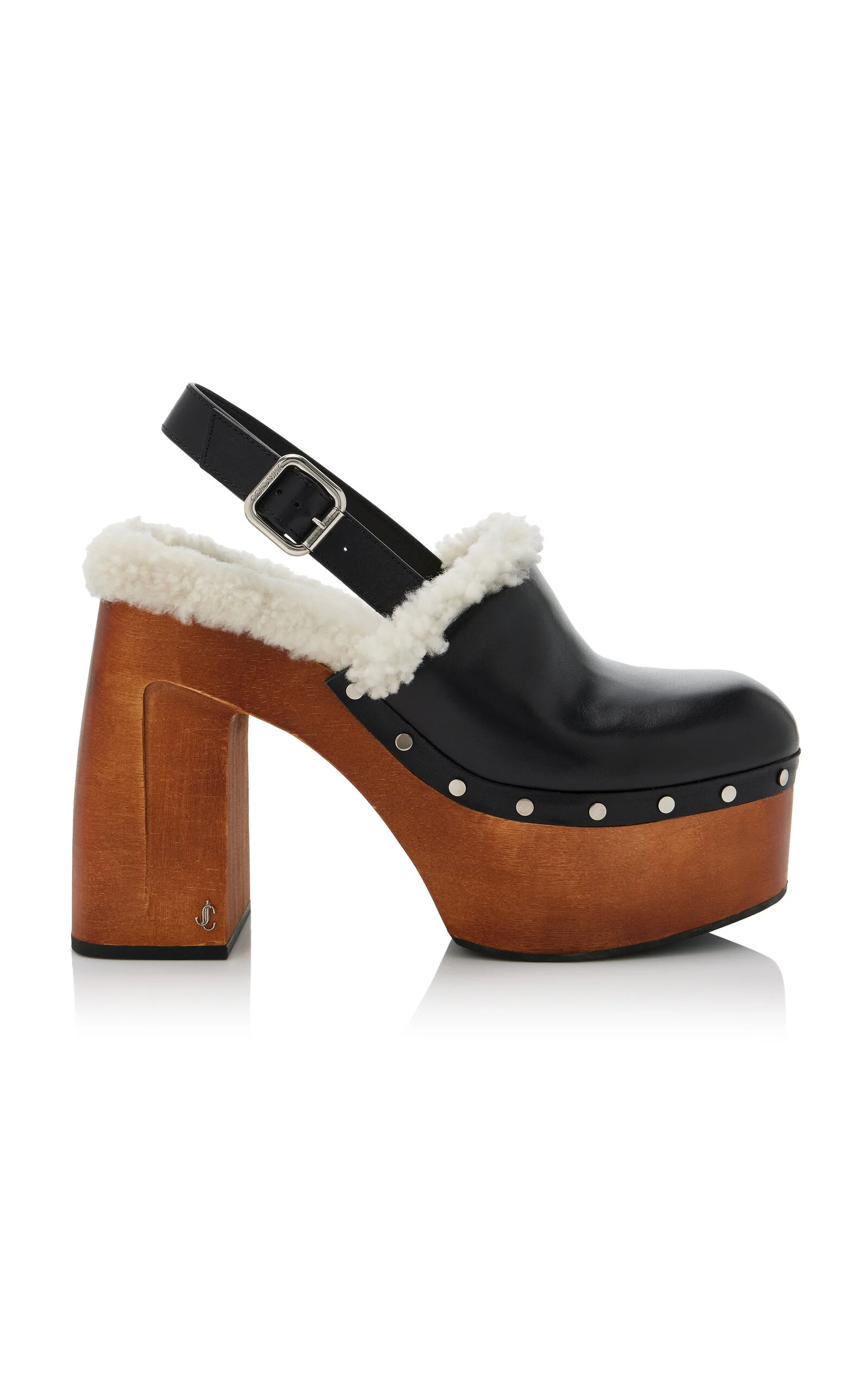 Alida Shearling Platform Clogs black - 1