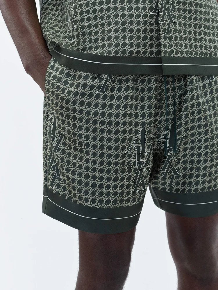 Staggard Houndstooth Silk Shorts - 5