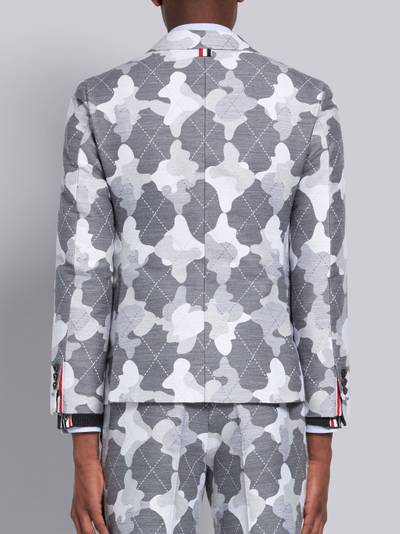 Thom Browne Medium Grey Wool Argyle Camo Print Classic Sport Coat outlook