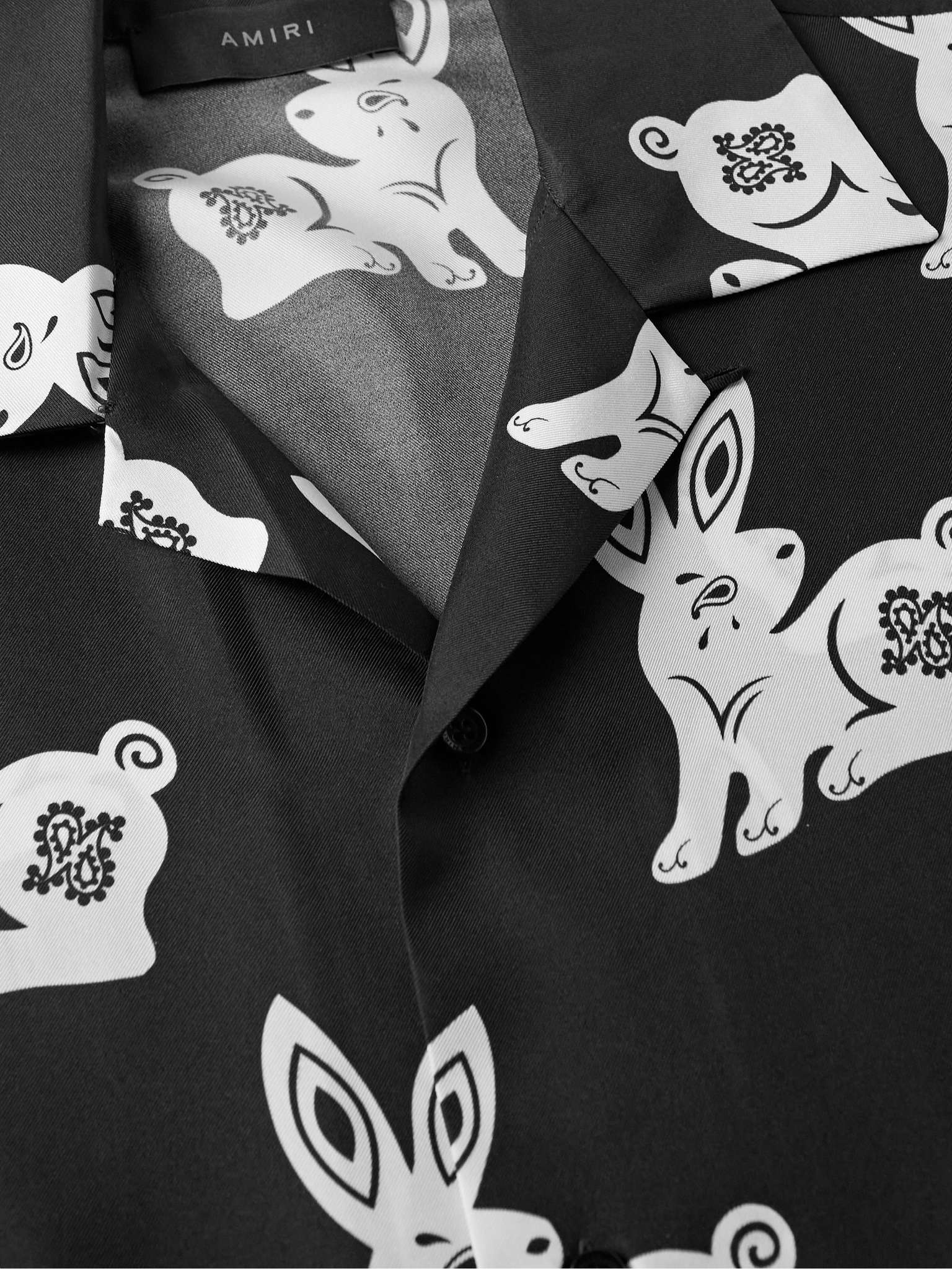 Convertible-Collar Printed Silk-Twill Shirt - 5