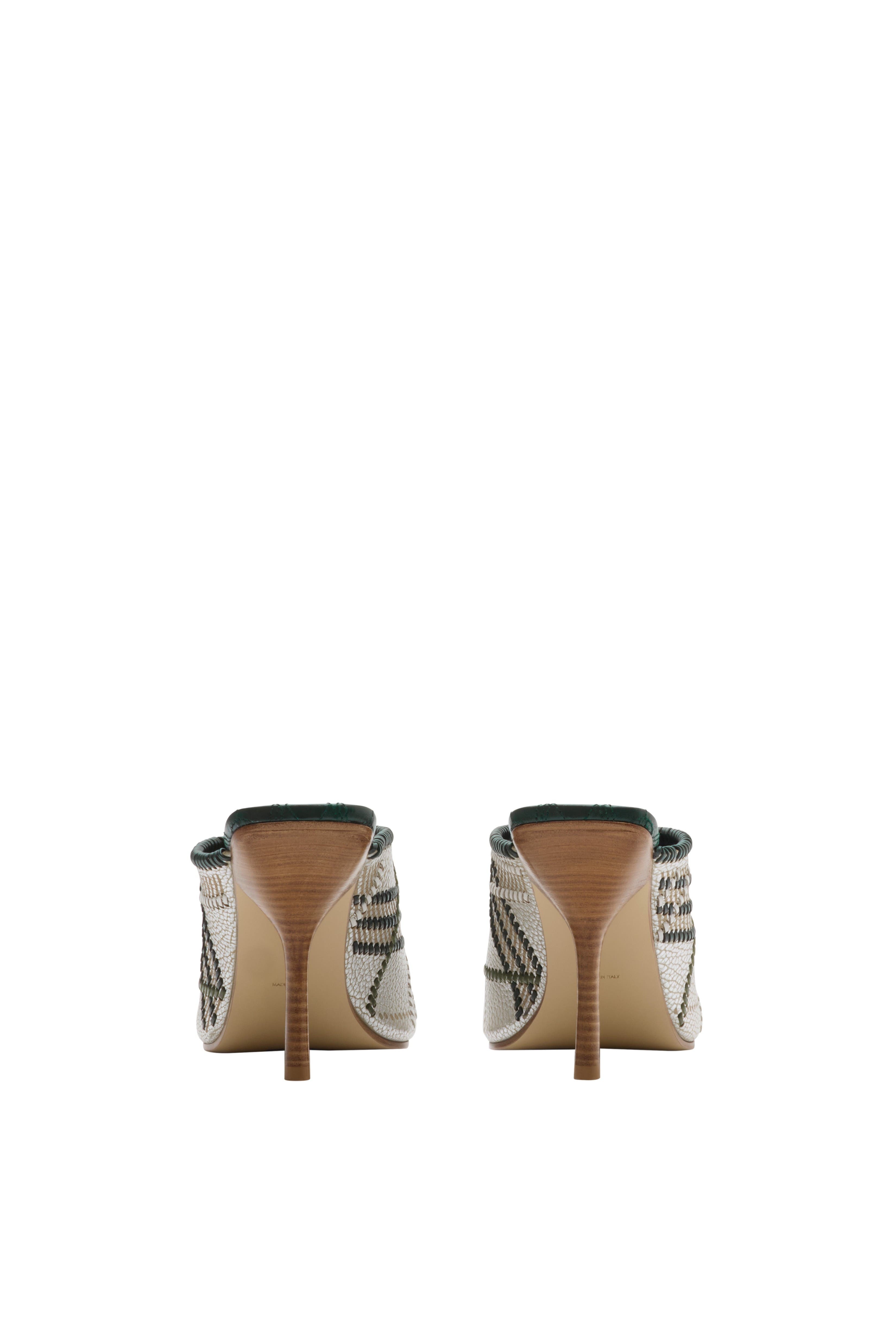 burberry Check Leather Cabana Mules in Cotton at Nordstrom - 4