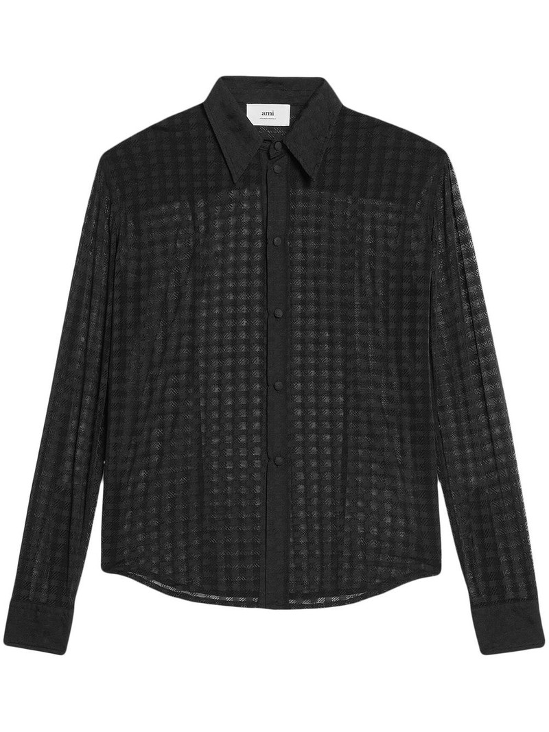semi-sheer long-sleeve shirt 1