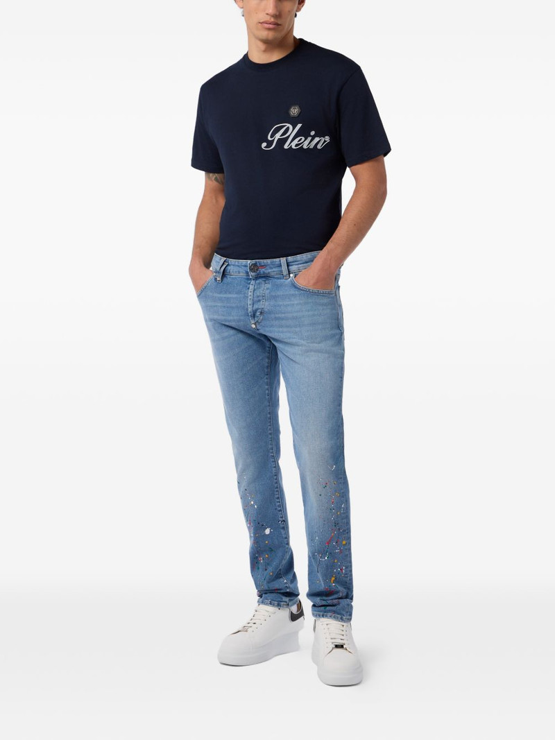 PHILIPP PLEIN paint-splatter-detail straight jeans outlook