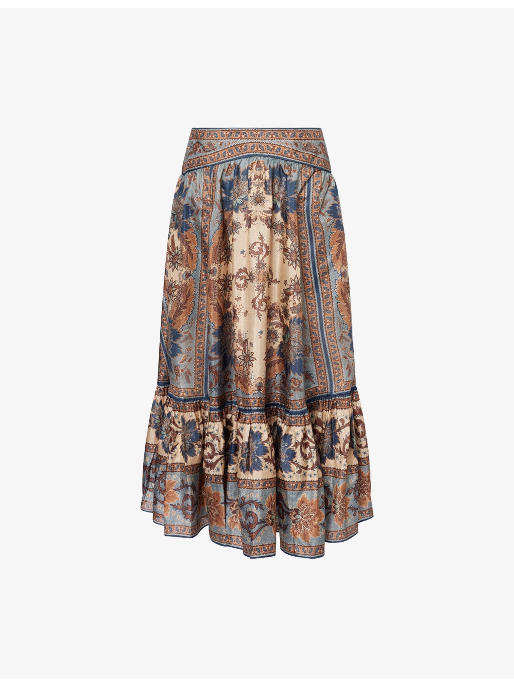 Ascension Tiered Silk Midi Skirt - 1