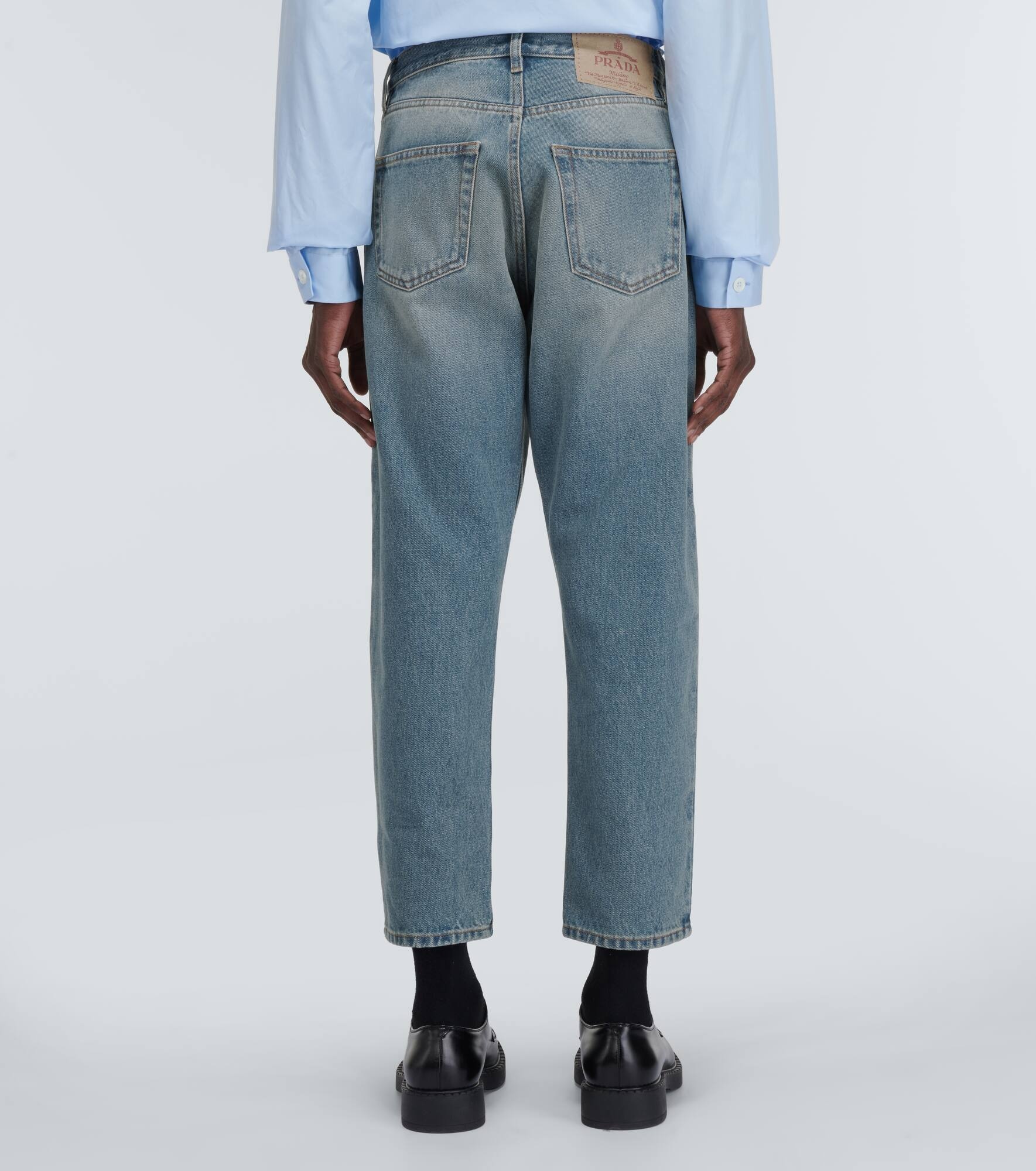 Distressed mid-rise tapered jeans - 4