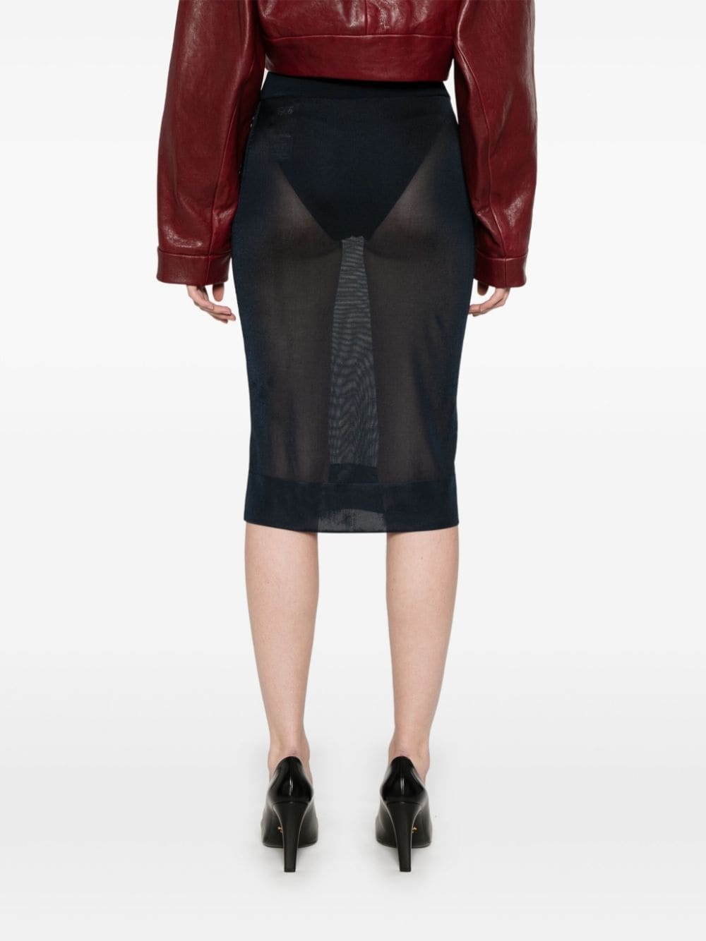 knitted pencil midi skirt - 4
