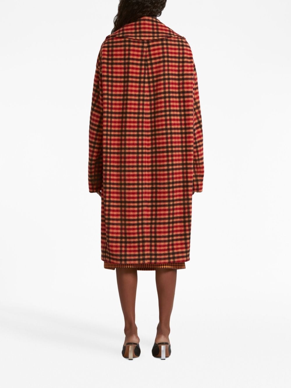 checked virgin wool coat - 4
