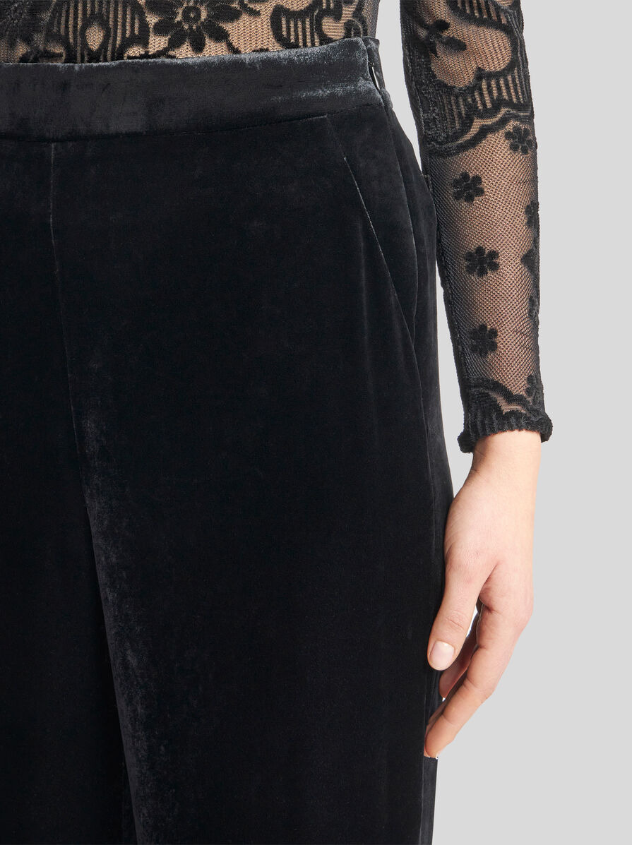 VELVET PALAZZO TROUSERS - 4