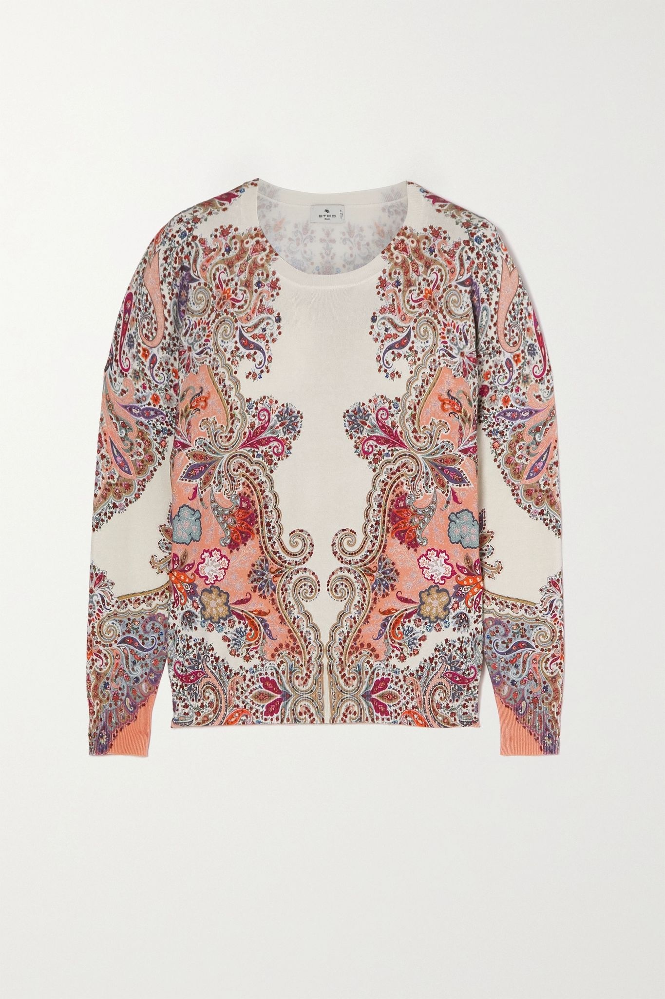 Paisley-print stretch-silk sweater - 1