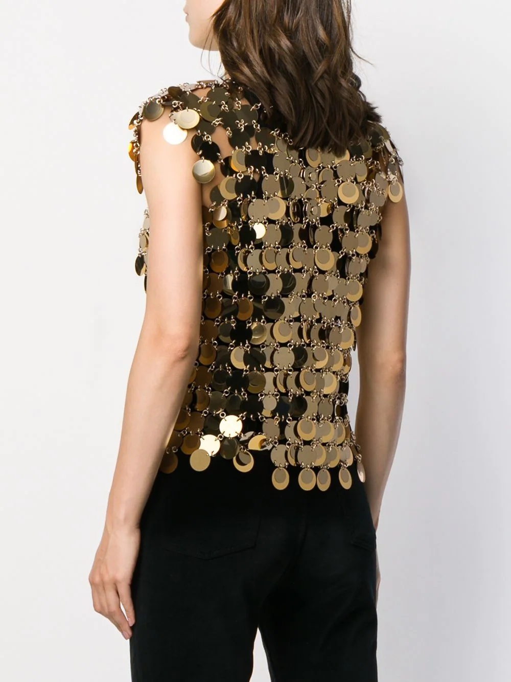 sequin chainmail T-shirt - 4