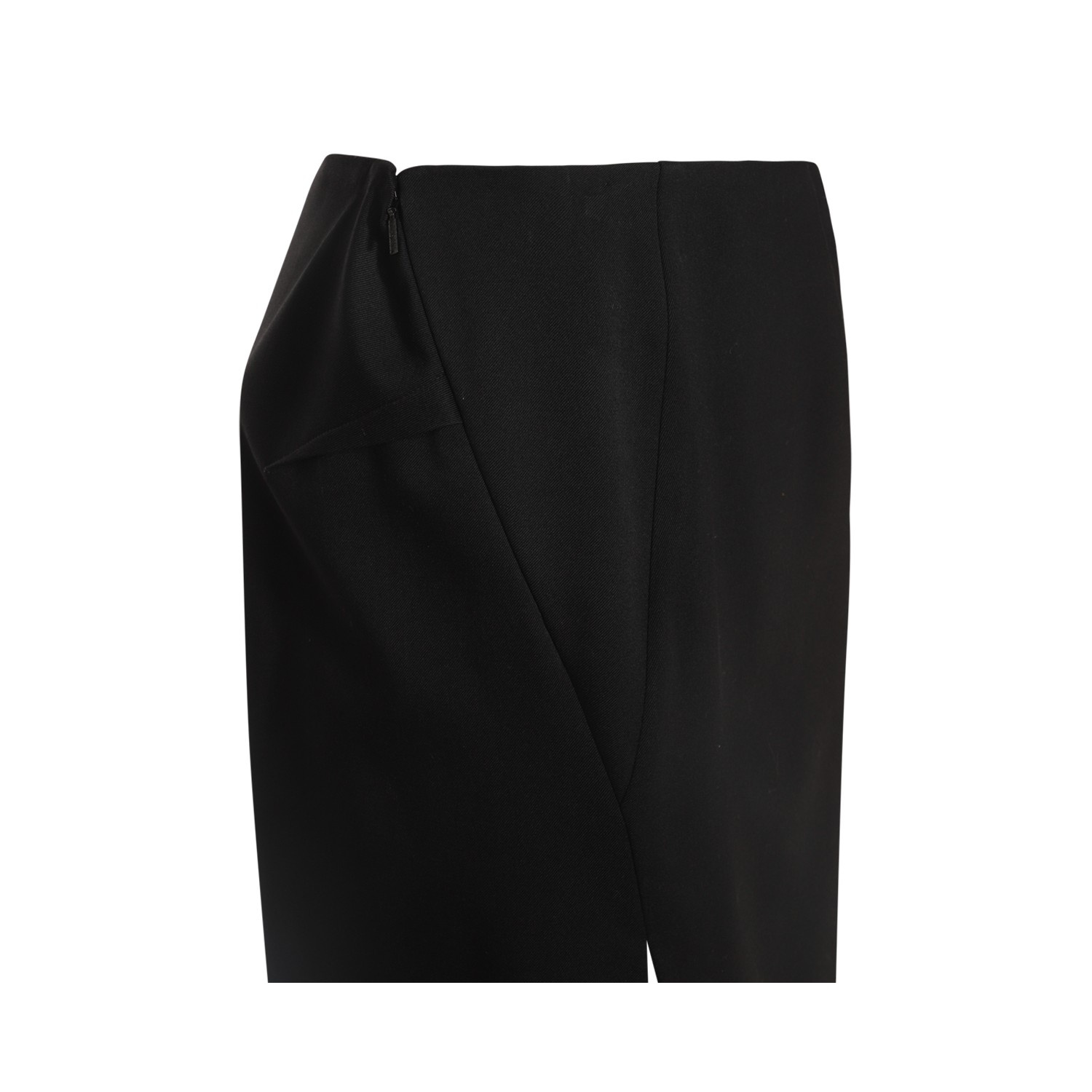 BLACK WOOL MIDI SKIRT - 3