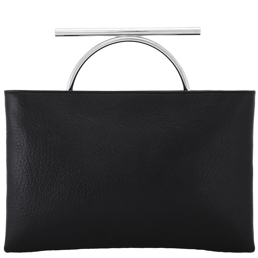 Alexander McQueen Black/Silver Ladies T-bar Clutch - 4