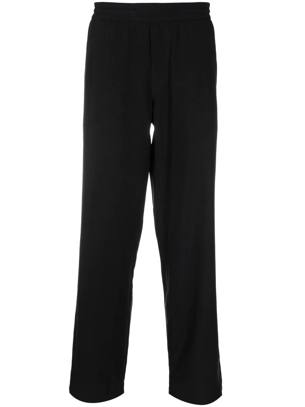 elasticated-waist straight trousers - 1