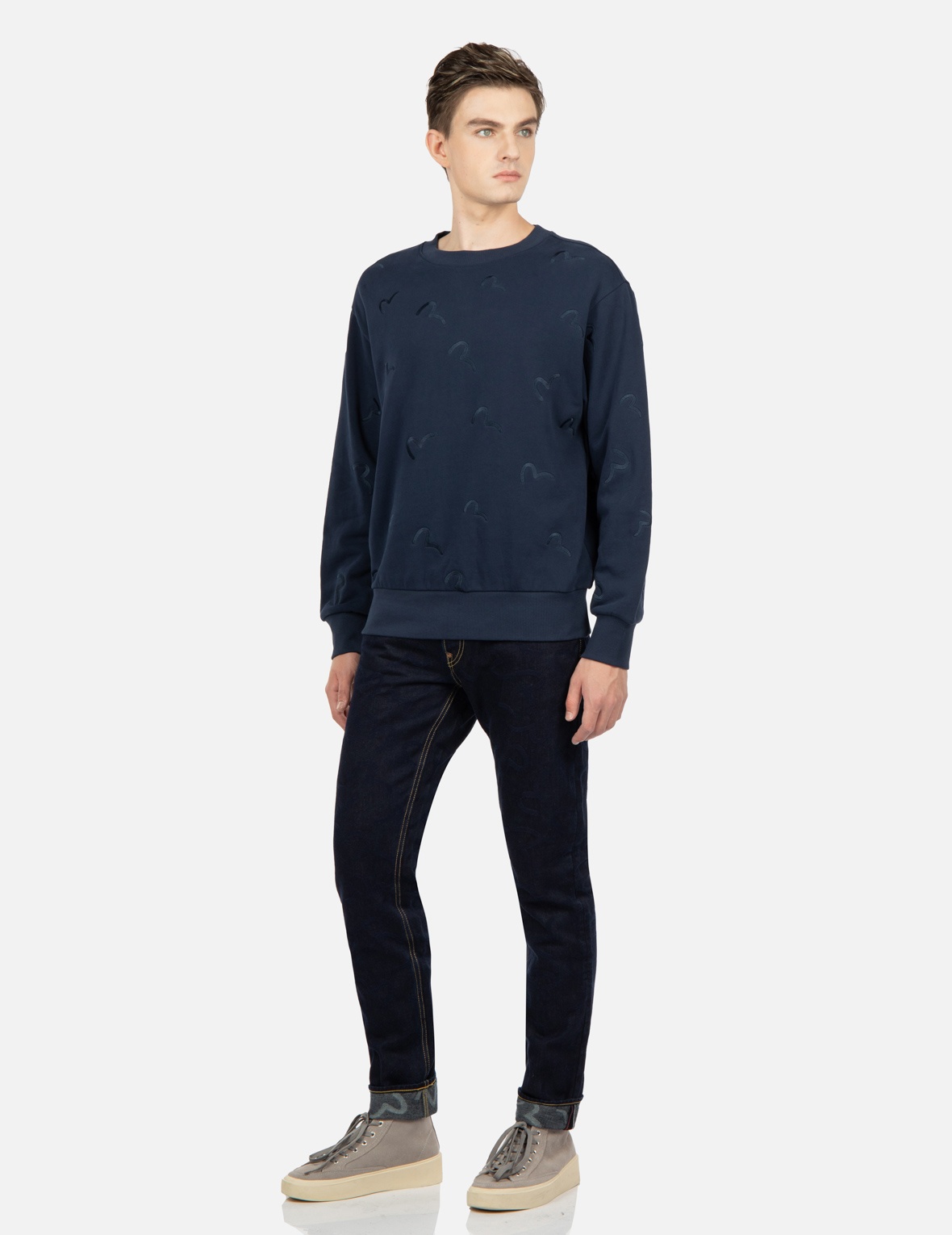 ALLOVER SEAGULL EMBROIDERY SWEATSHIRT - 4