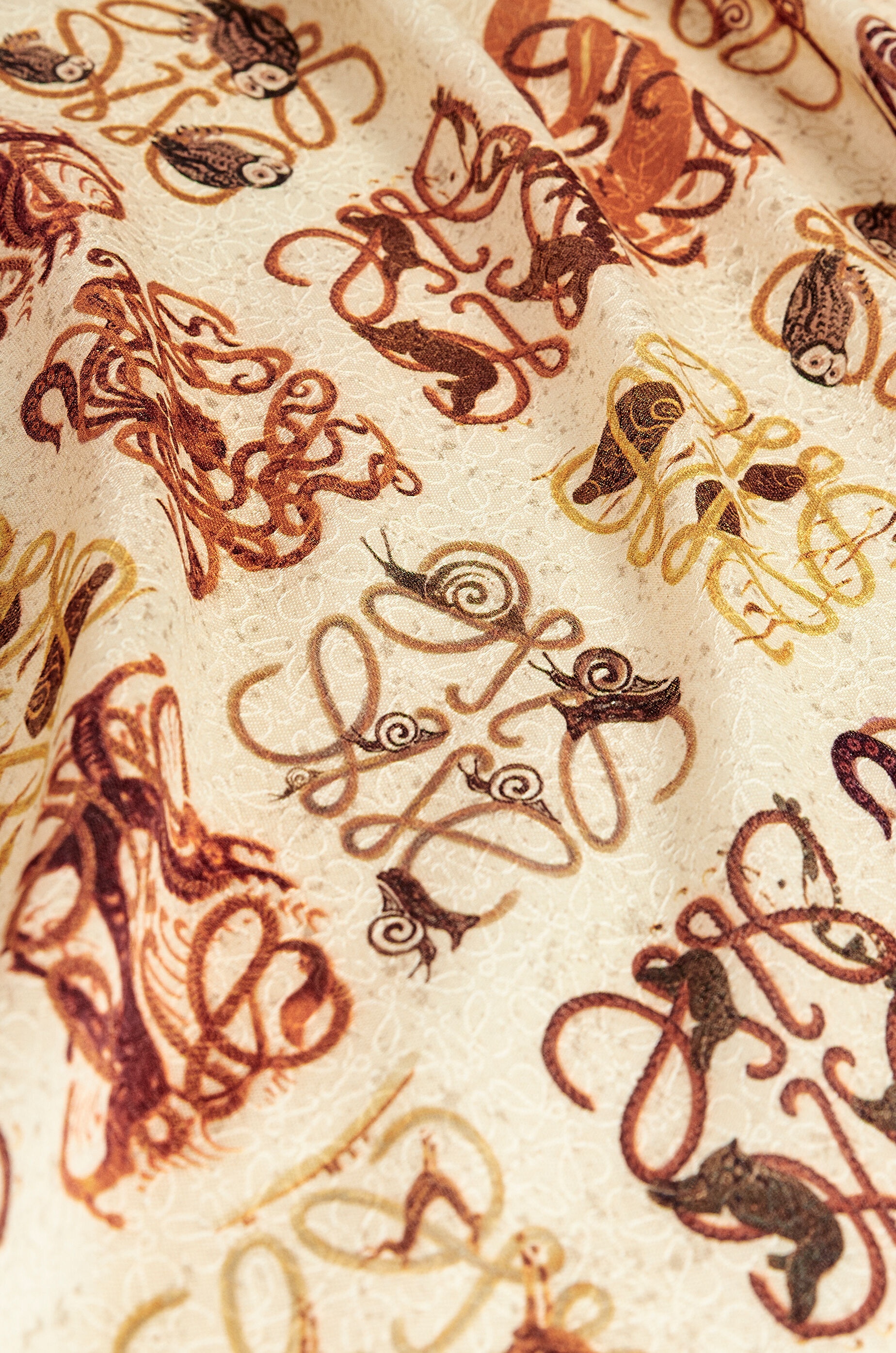 Animal print scarf in wool, cotton and silk - 3