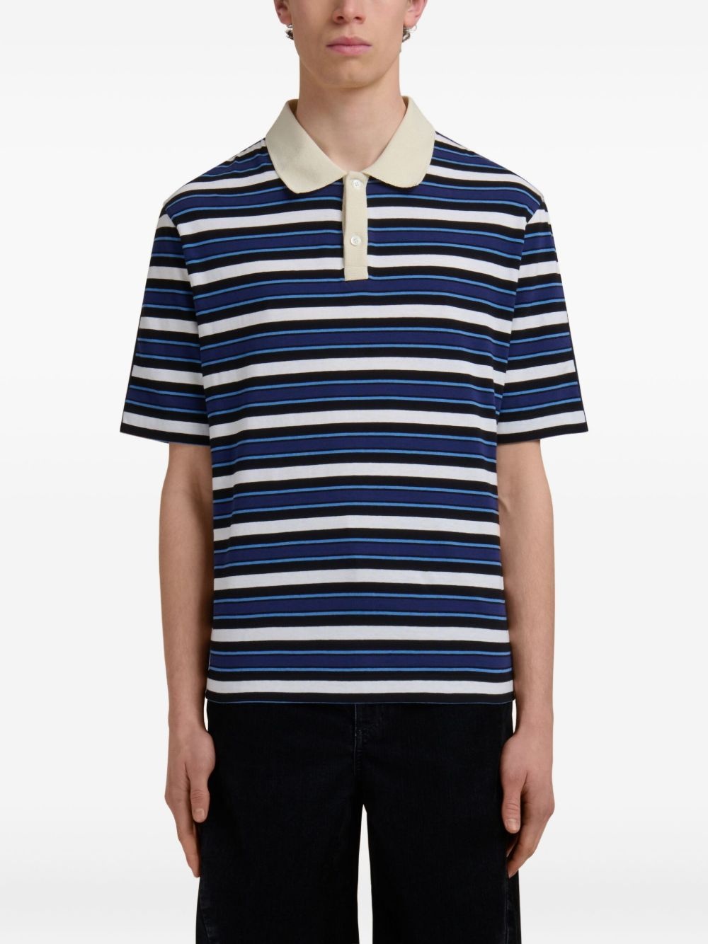 striped cotton polo shirt - 2