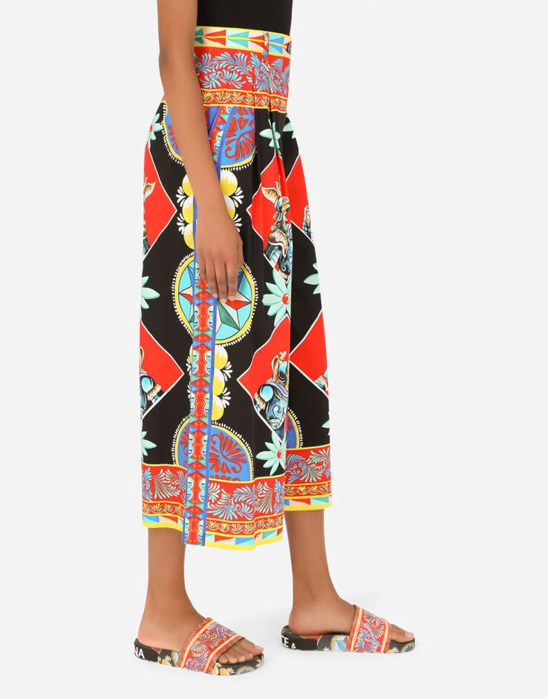 Carretto-print poplin pants 5