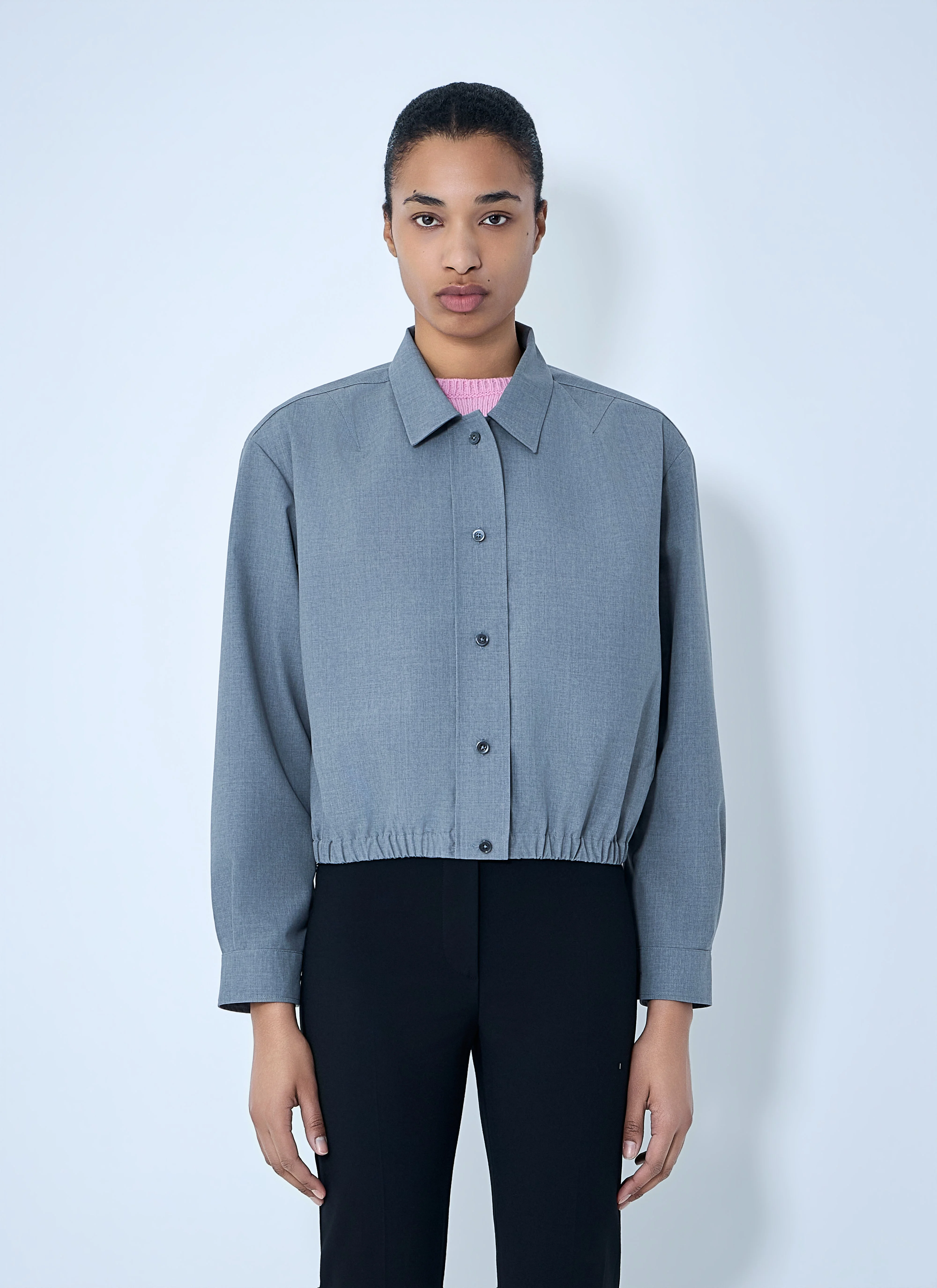 Jil Sander Women Cotton Poplin Cropped Shirt - 1