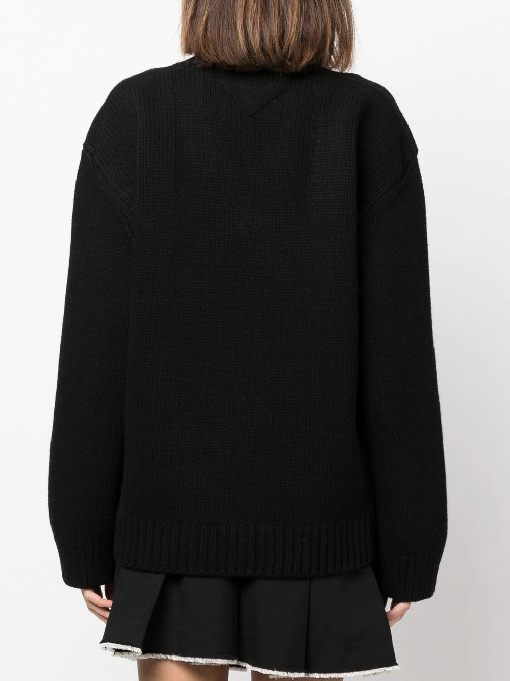 V-neck knitted long-sleeve jumper - 4
