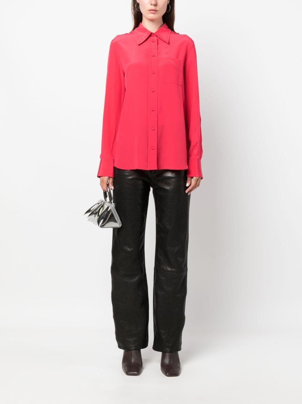 button-down silk shirt - 2