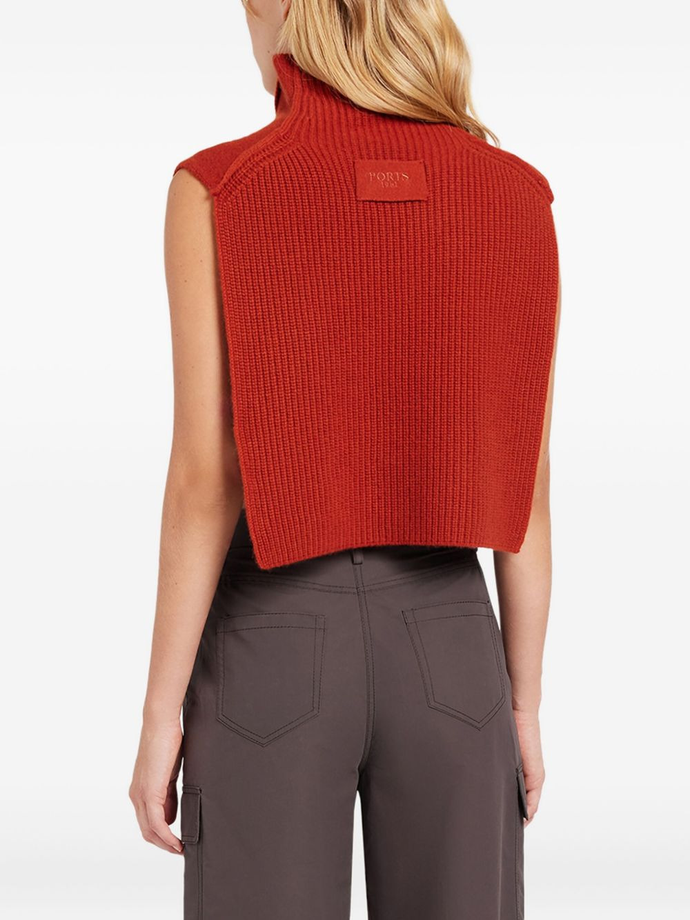 turtleneck cape sweater - 3