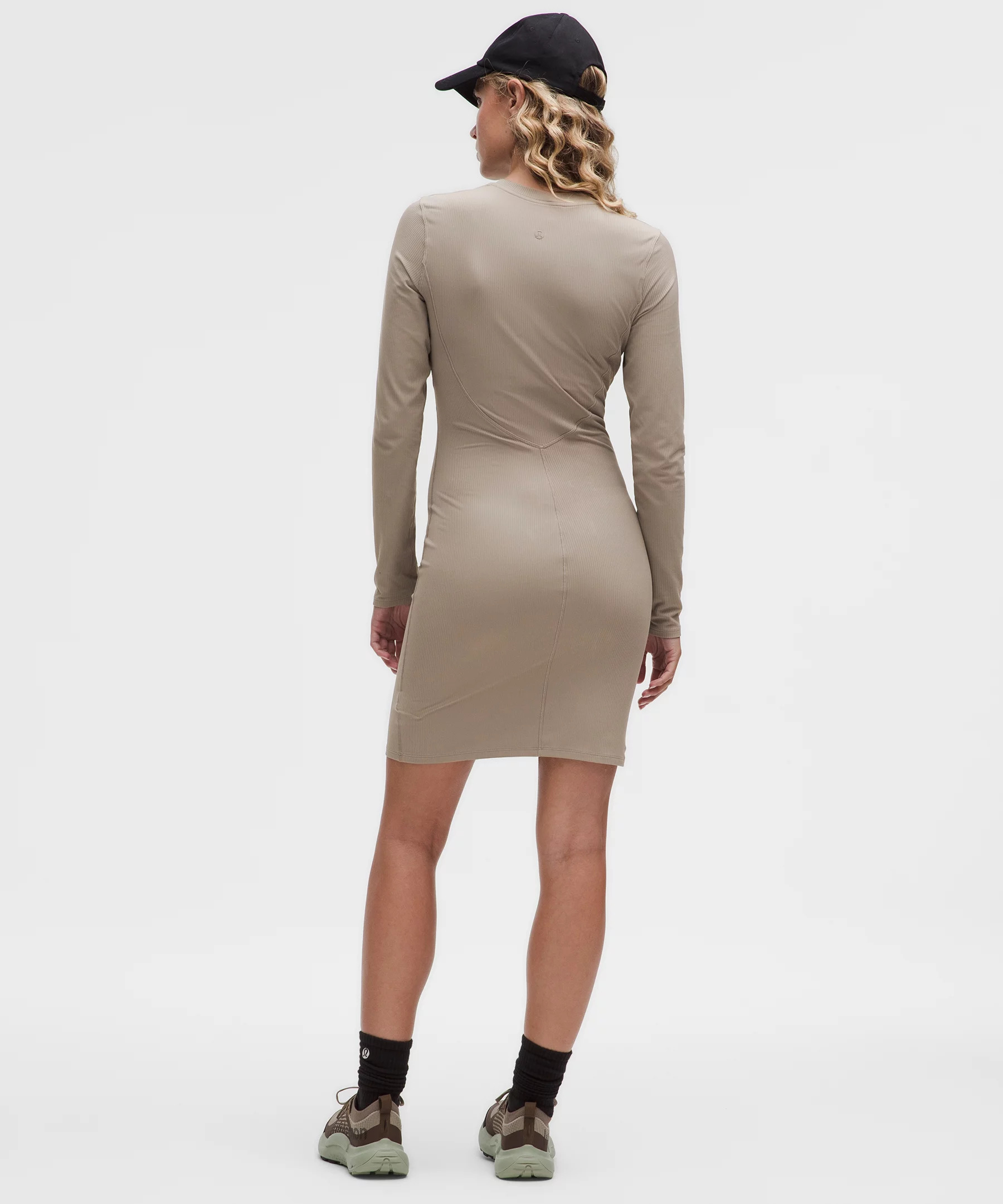 All Aligned Ribbed Long-Sleeve Henley Dress - 2