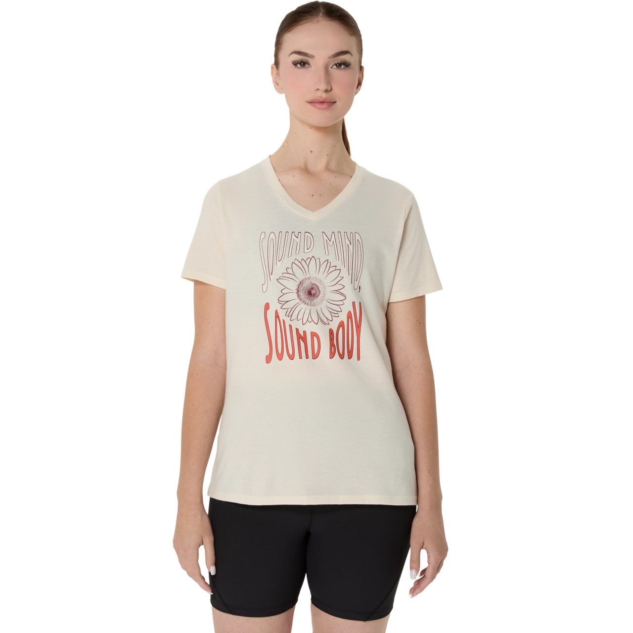 WOMEN'S SUNFLOWER SLOGAN V-NECK - 1