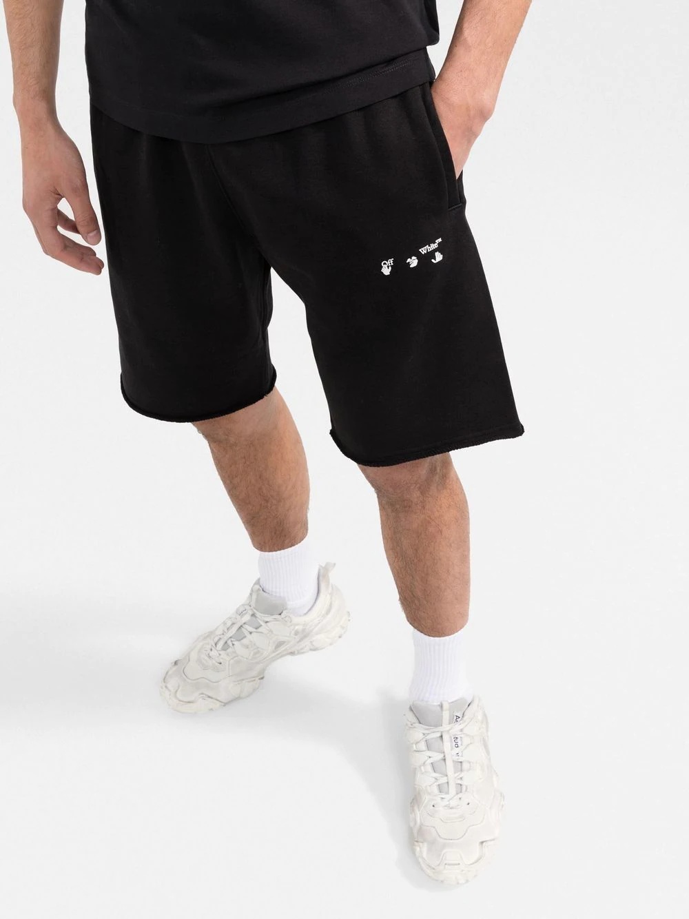 logo-print track shorts - 3