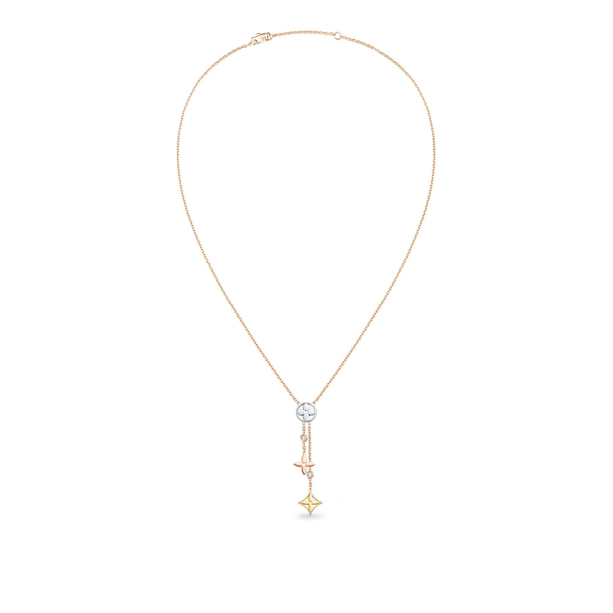 IDYLLE BLOSSOM Y PENDANT, 3 GOLDS AND DIAMONDS - 3