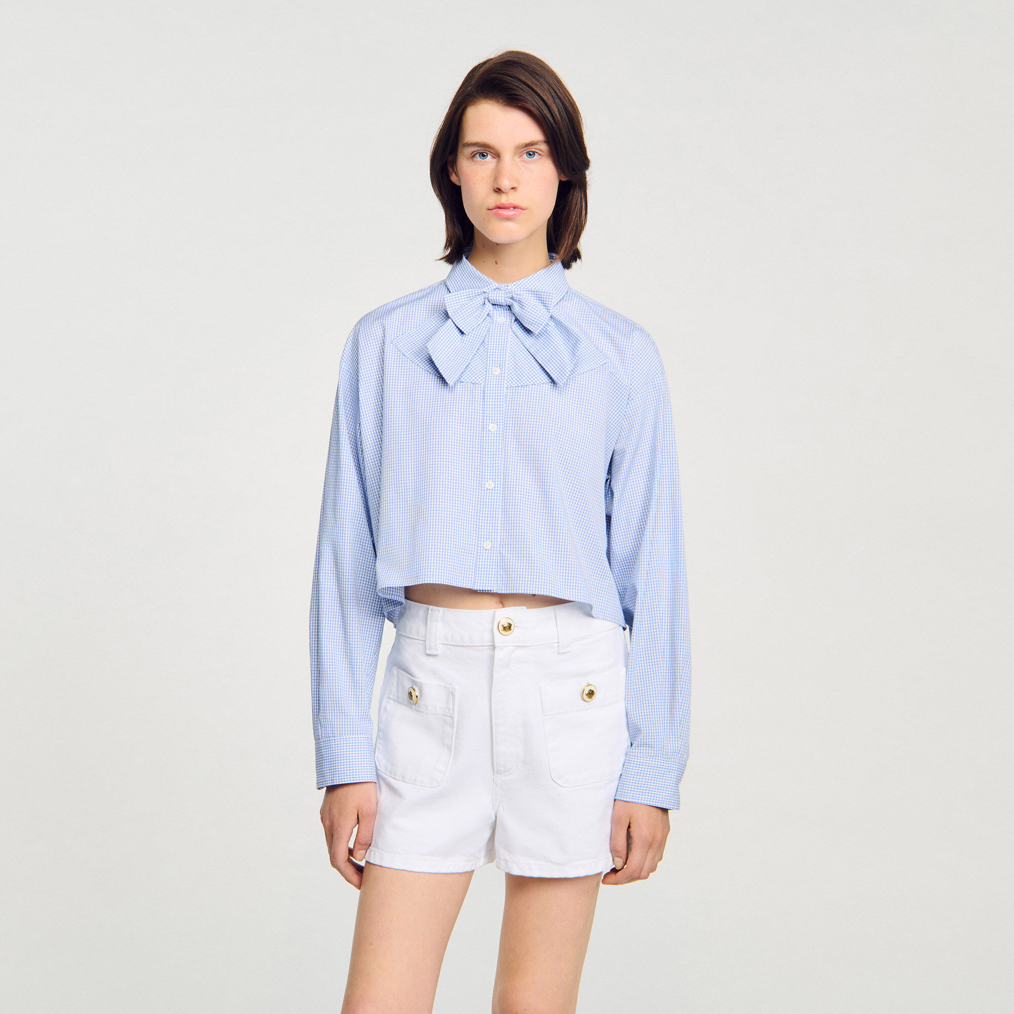 BOW COLLAR SHIRT - 4
