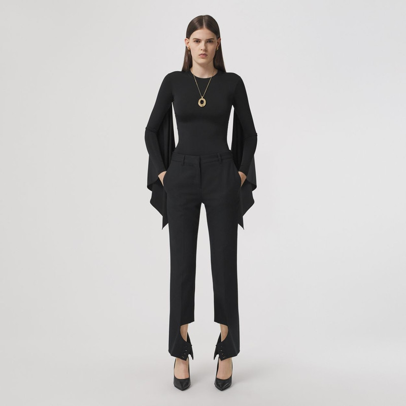 Exaggerated Panel Long-sleeve Stretch Jersey Top 6