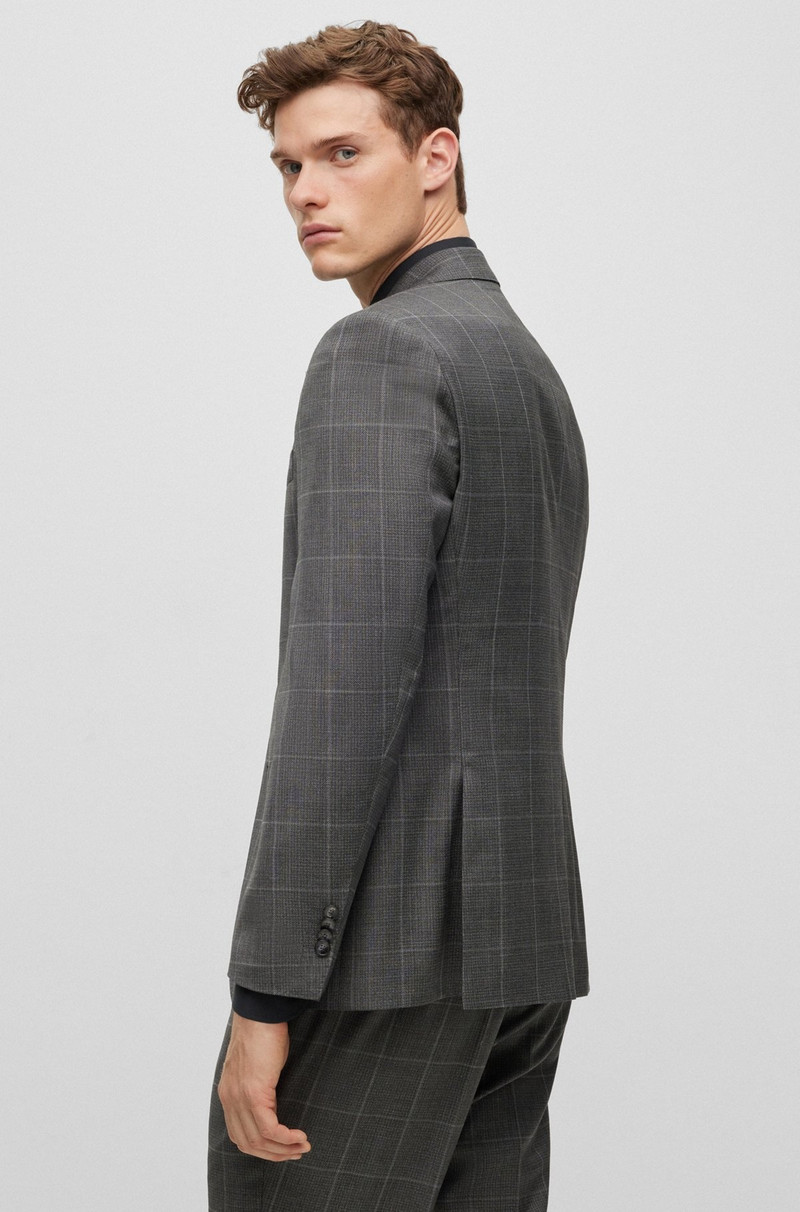 THREE-PIECE REGULAR-FIT SUIT IN CHECKED VIRGIN WOOL 6