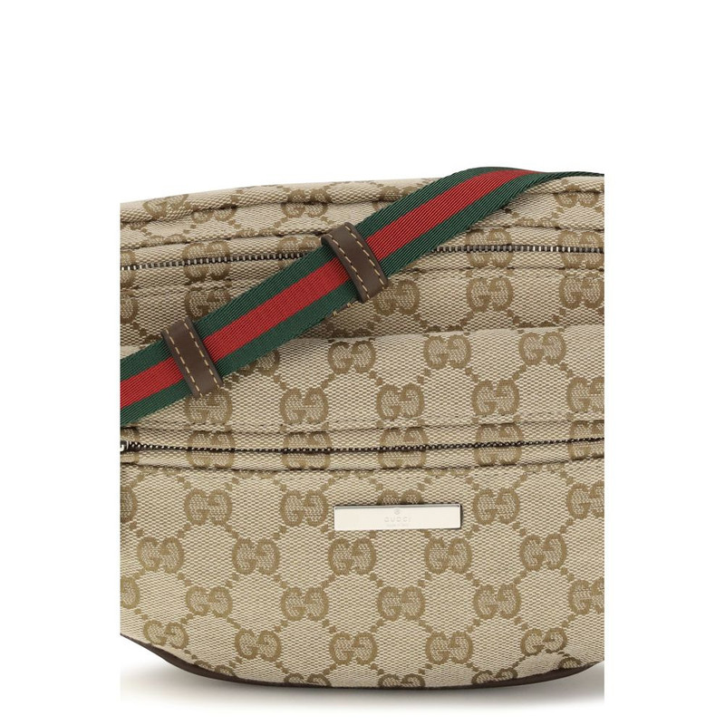 Gucci GG Canvas Logo-Print Shoulder Bag — Beige 4
