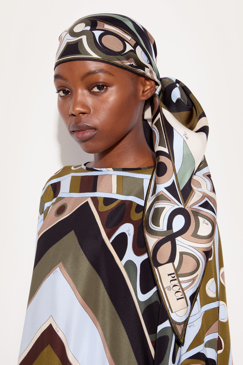 PUCCI MARMO PRINT SILK TRIANGLE SCARF outlook