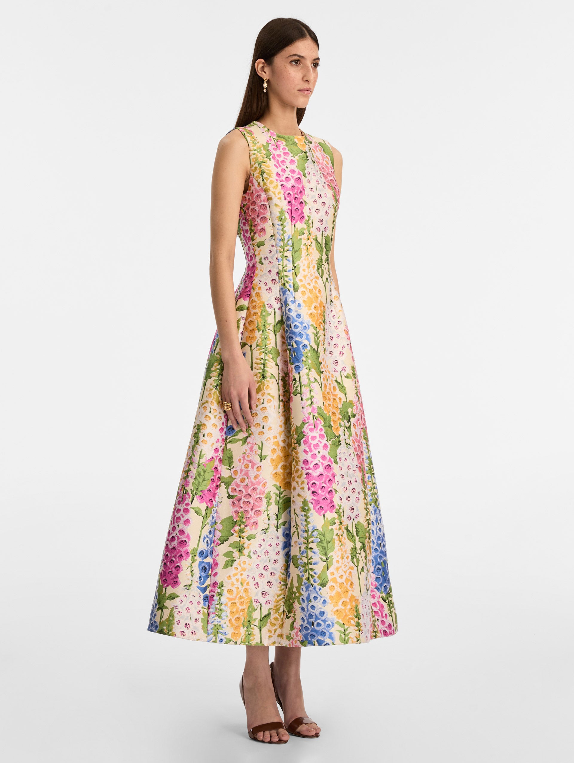 FOXGLOVE JACQUARD COCKTAIL DRESS - 4